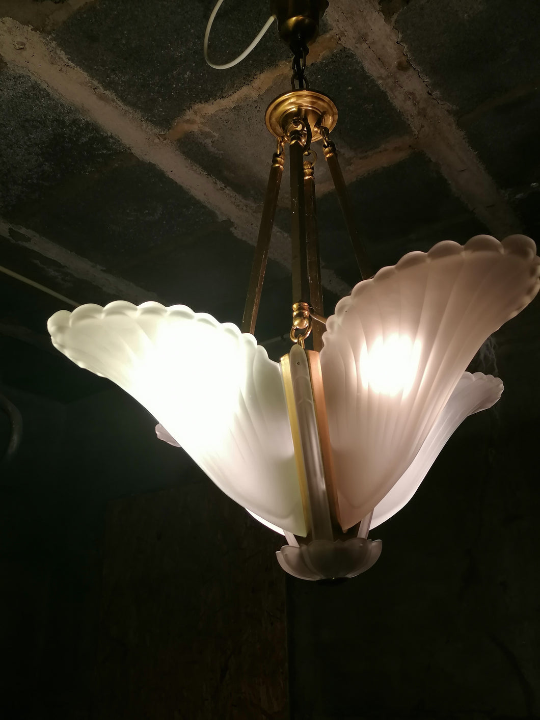 Lustre 4 feux Art Déco