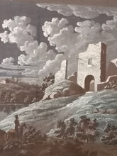 Charger l&#39;image dans la galerie, Gouache Napolitaine paysage romantique

