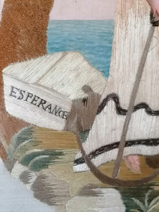 Peinture sur soie brodée