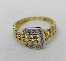 Charger l&#39;image dans la galerie, Petite bague boucle de ceinture en argent doré
