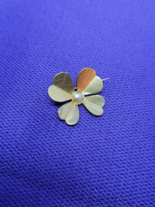 Broche trèfle à 4 feuilles en or 18ct