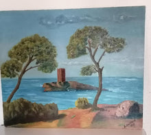 Charger l&#39;image dans la galerie, Peinture bord de mer avec île
