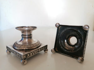 Belle paire de petit bougeoir dépoque Restauration en argent 0.800