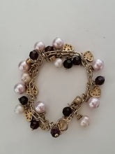Charger l&#39;image dans la galerie, Bracelet fantaisie  métal doré et perle 
