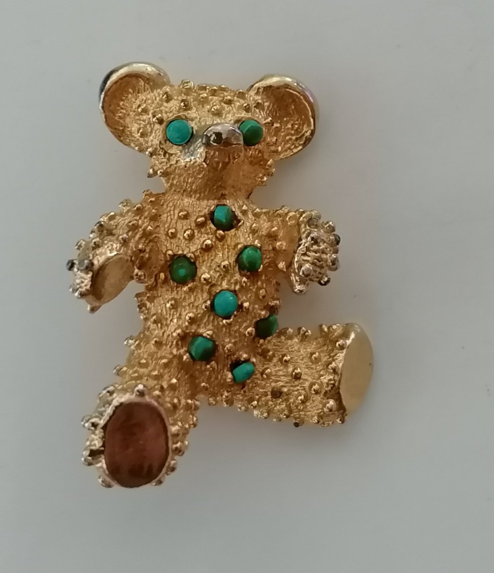 Broche ourson doré