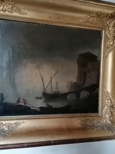 Marine Port et voiler dans la brume