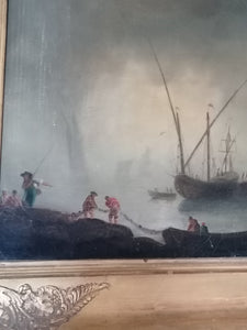 Marine Port et voiler dans la brume