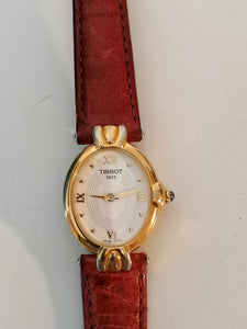 Tissot 1853 lady dorée bracelet cuir