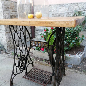 Table de bistrot pied en fonte ancienne machine à coudre