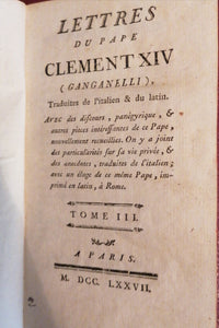 Lettres du pape Clément XIV (Ganganelli)