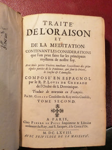 Louis de GRENADE
Traité de l'oraison et de la méditation