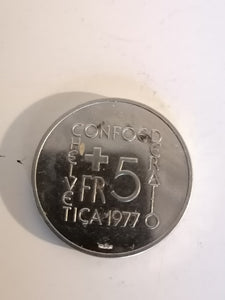 5 franc Suisse 1977 commémoratif