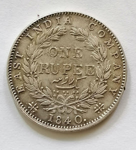 One rupee 1840 en argent