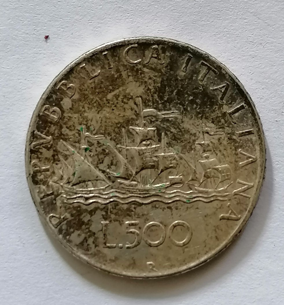 500 lire 1958 en argent, voile normale, TB