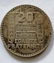 Charger l&#39;image dans la galerie, 20 franc Français modèle Turin 1929 en argent tb
