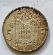 Charger l&#39;image dans la galerie, 5 fr Monaco 1960 en argent
