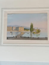 Charger l&#39;image dans la galerie, Gouache anciennr ,vue de Genève, quai des Bergues
