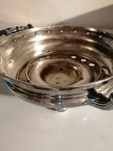 Chauffe plat ancien en métal argenté Victoria Genève