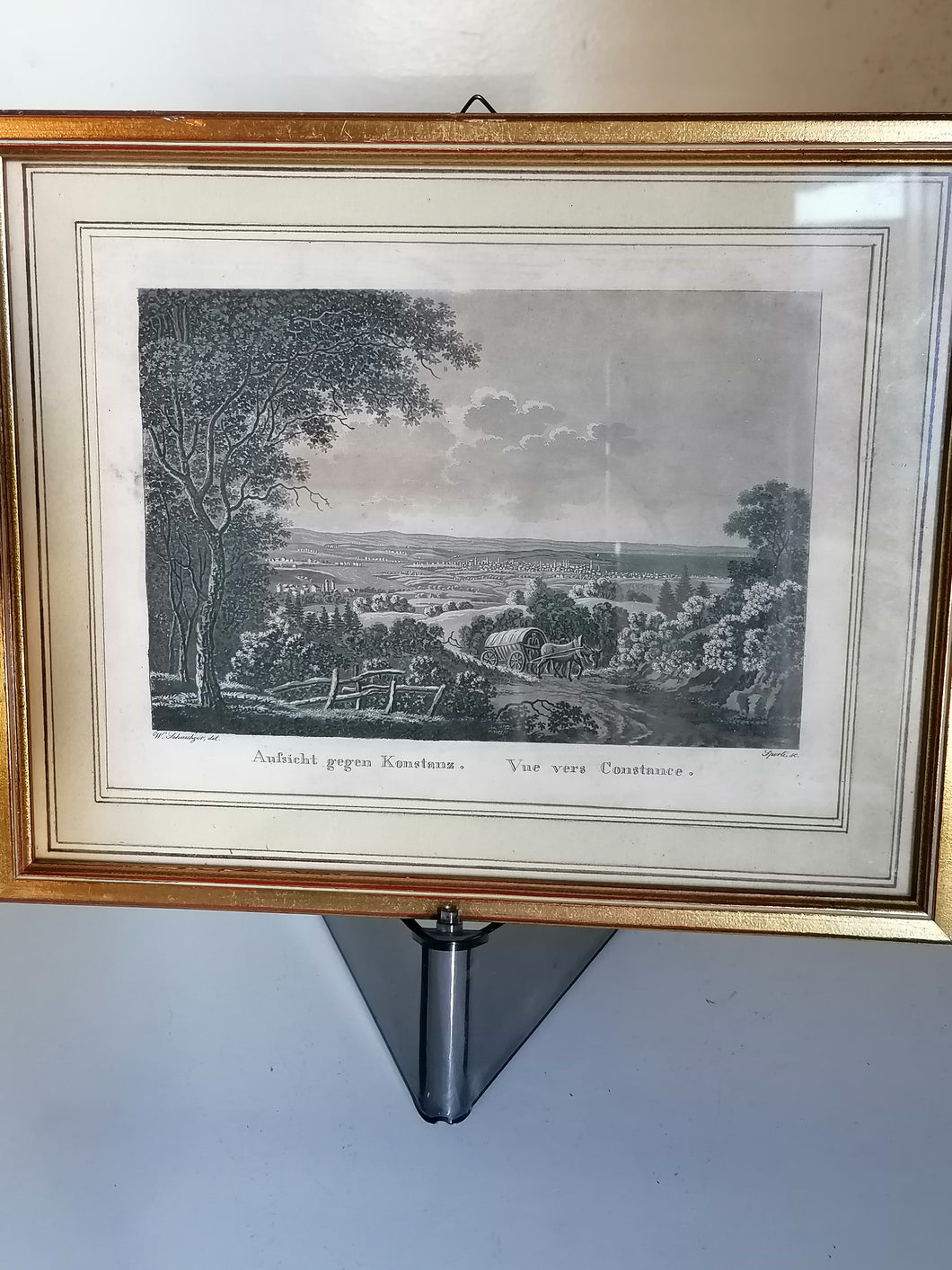 Gravure ancienne vue vers Constance 
