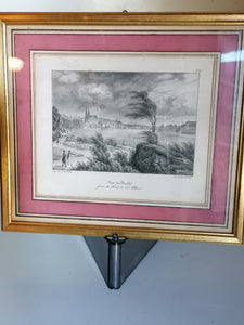 Gravure ancienne, vue de Bâle