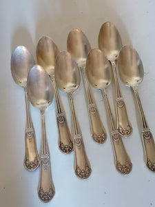 8 cuillères à dessert argenté, Marie Louise 