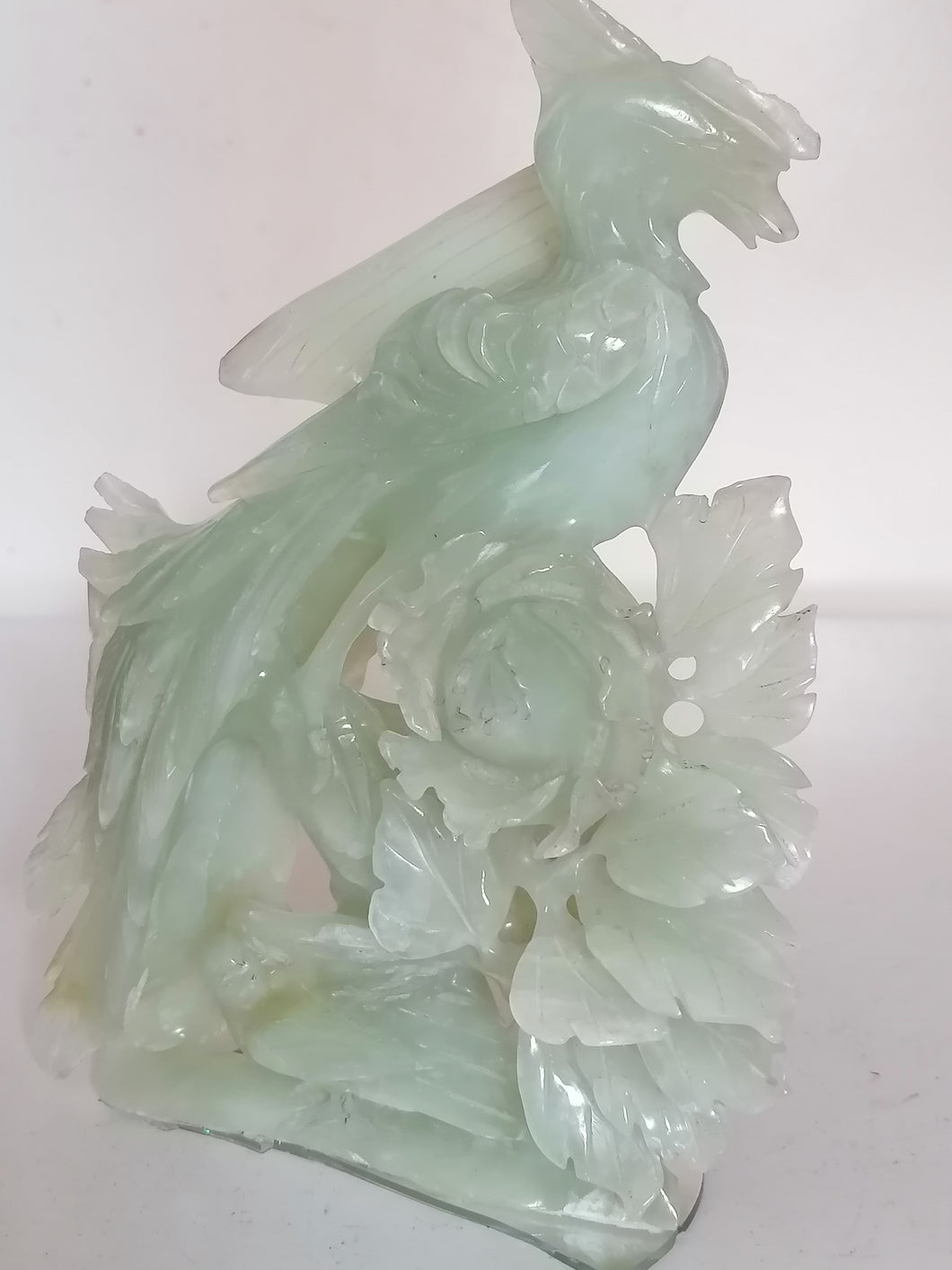 Statue en jade, oiseau  du paradis Chinois