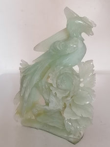 Statue en jade, oiseau  du paradis Chinois
