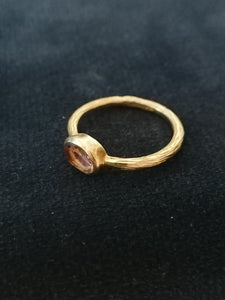 Bague argent doré et améthyste
