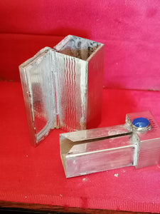 Étui à rouge à lèvre en argent avec miroir