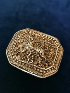 Boîte en argent repoussé Indienne 