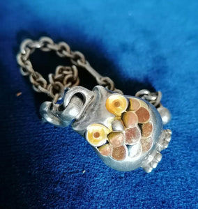 Hibou en argent massif émaillé 