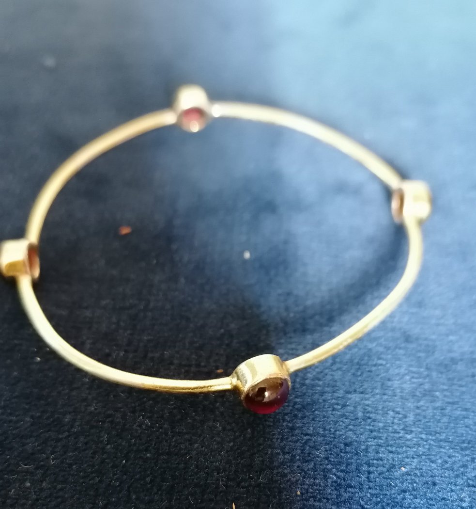 Bracelet argent doré et pierre 