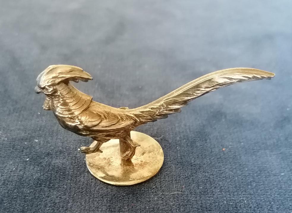 Faisan porte étiquette en argent 