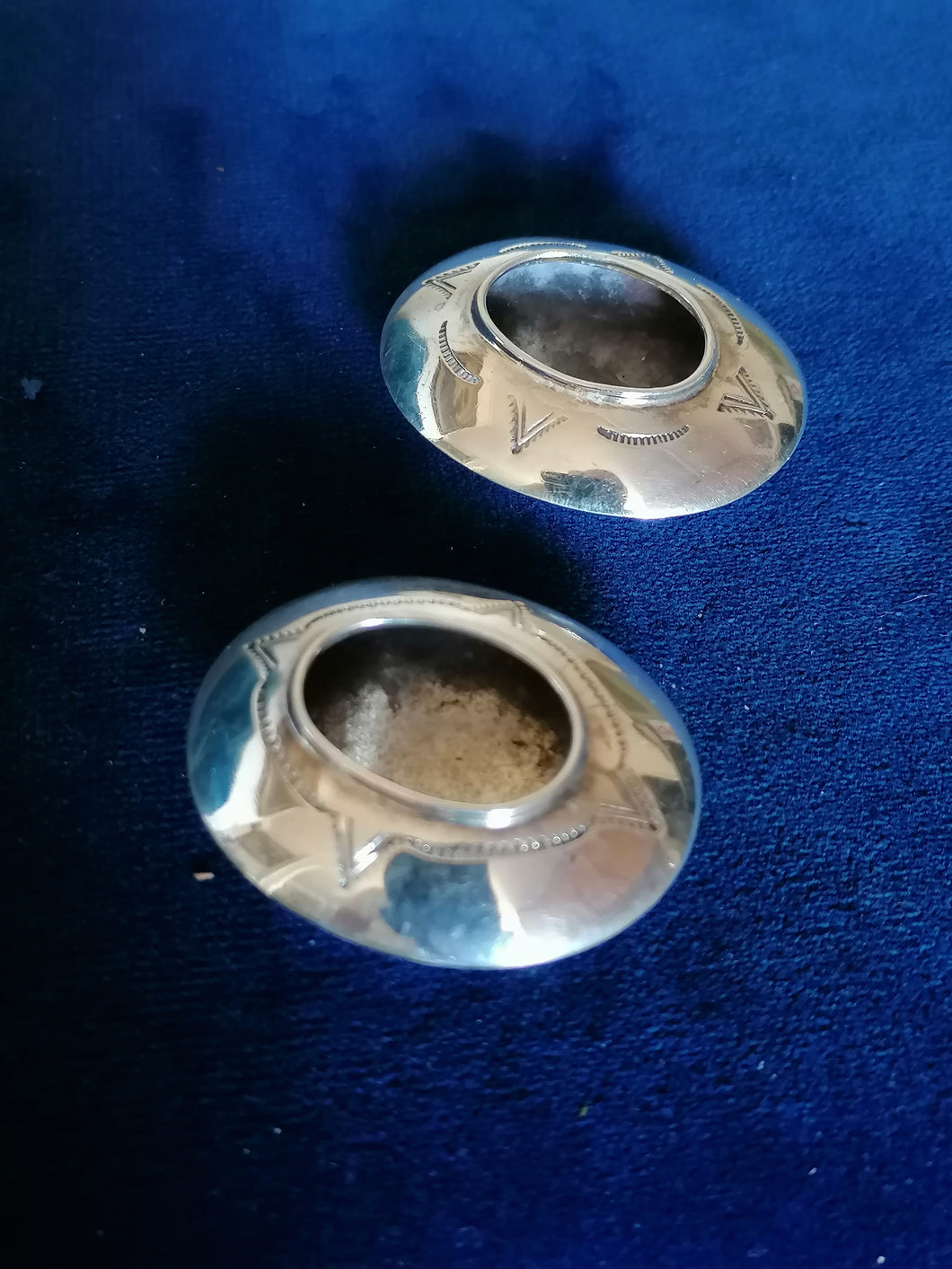 Paire de salière en argent massif 