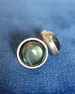 Clous d'oreilles, labradorite et argent 