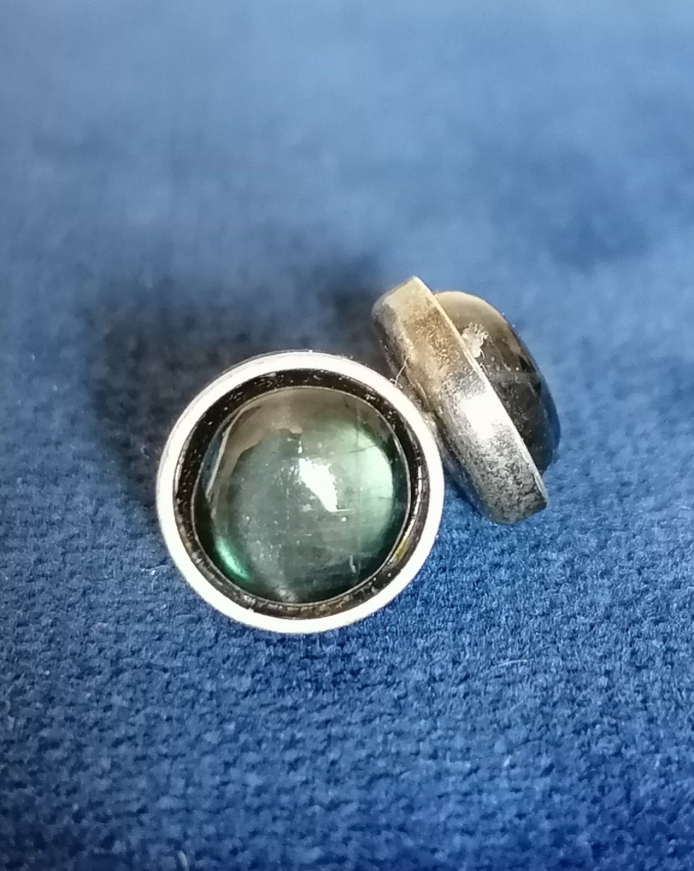 Clous d'oreilles, labradorite et argent 