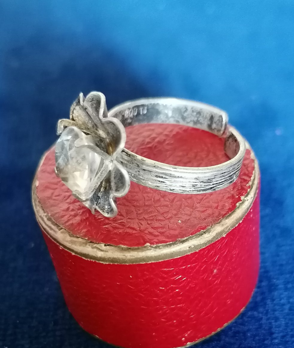 Baguer fleurs argent et pierre 