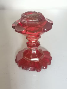 Pieds de lampe de table en cristal rouge, époque 18ème, 