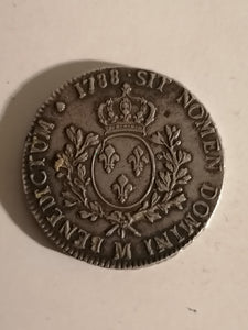 Louis XVI Écu dit "aux branches d'olivier"
Date : 1788