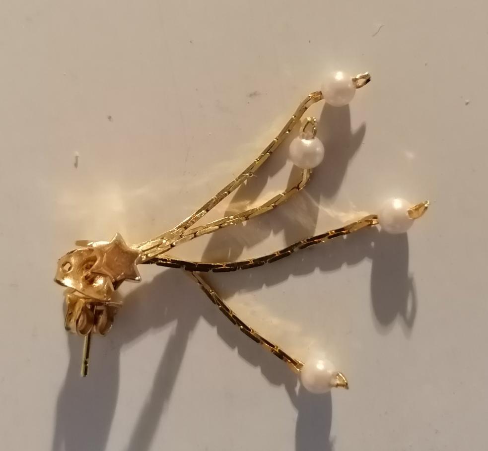 Paire de clou d'oreille doré 