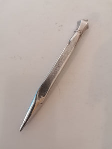 Crayon mine en argent ancien, avec son système