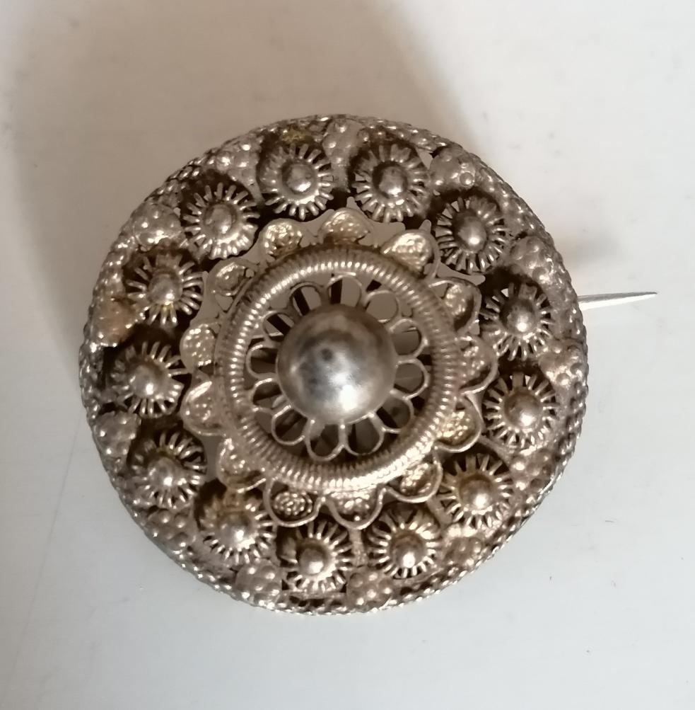 Broche Ancienne En Argent – Vintage – Occasion En Très Bon état