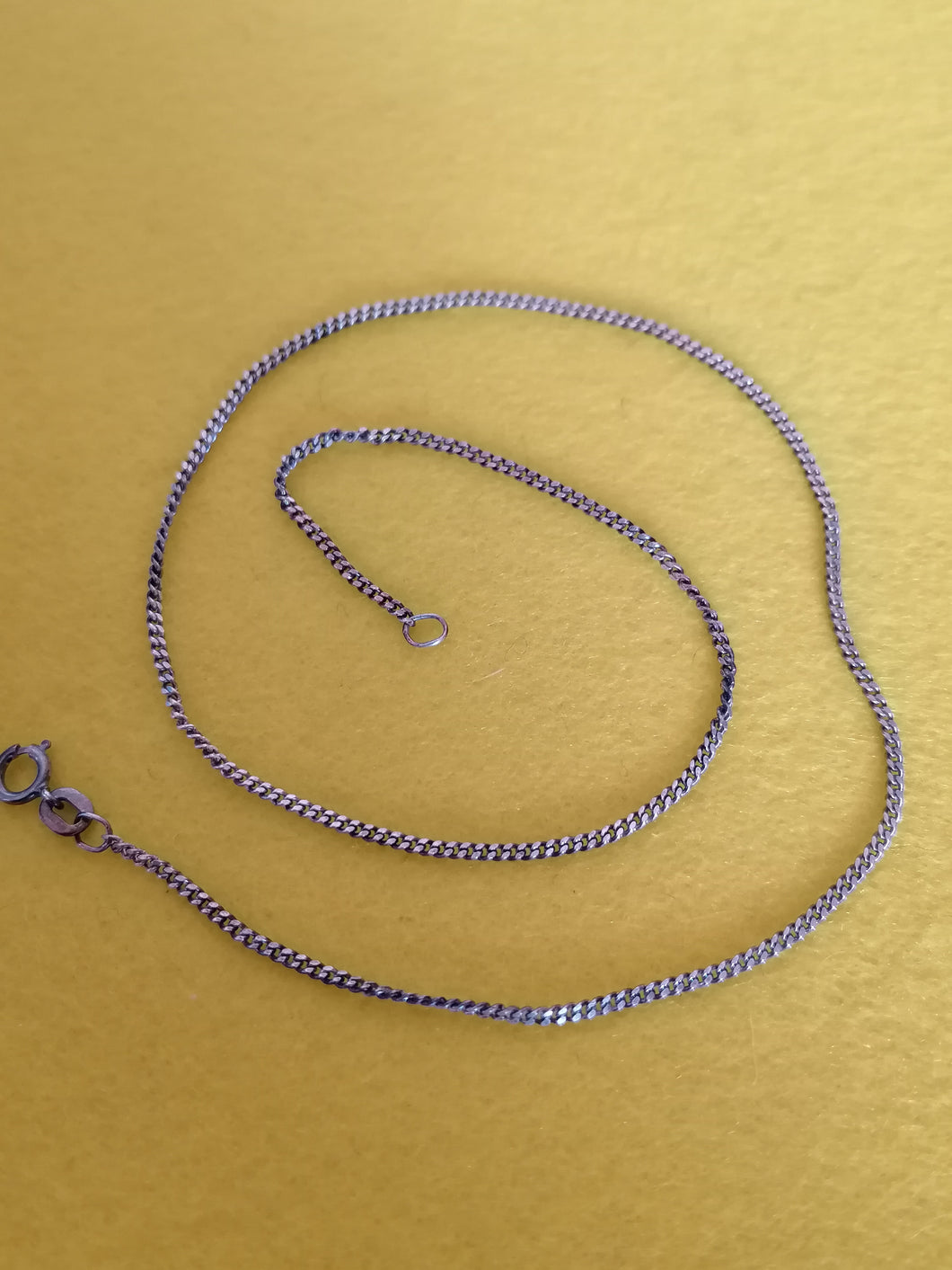 Chaîne argent maille fine, 37,5cm