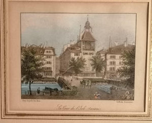 D'après Dubois, lithographie de la tour de L'Isle à Genève.
