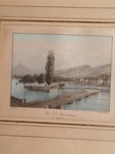 Charger l&#39;image dans la galerie, Genève l&#39;île Rousseau, lithographie ancienne  d&#39;après Jean Dubois
