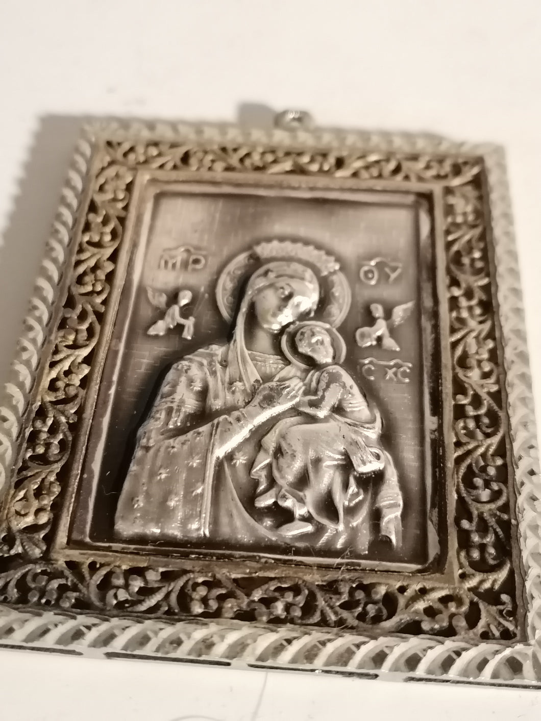 Icône en argent Sainte Vierge