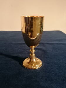 Verre en métal doré parfait état 