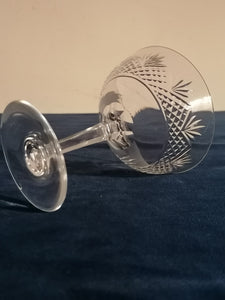Cristal taillé, paire de coupes à Champagne