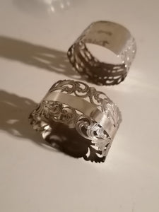 Lien de serviette en argent, la paire