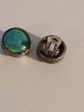 Charger l&#39;image dans la galerie, Opale et argent, clips d&#39;oreille
